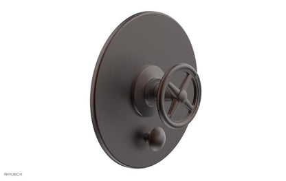 Phylrich - Works Pressure Balance Shower Plate with Diverter and Handle Trim Set - Cross Handle