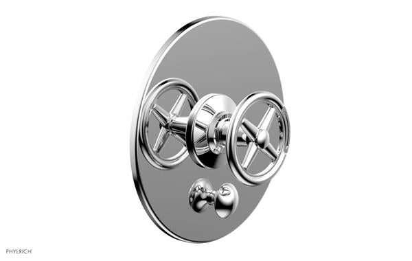 Phylrich - Works Pressure Balance Shower Plate with Diverter and Handle Trim Set - Cross Handle