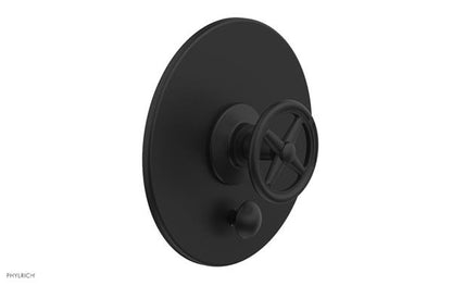 Phylrich - Works Pressure Balance Shower Plate with Diverter and Handle Trim Set - Cross Handle