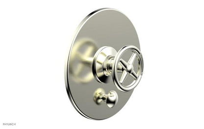 Phylrich - Works Pressure Balance Shower Plate with Diverter and Handle Trim Set - Cross Handle