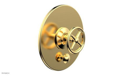 Phylrich - Works Pressure Balance Shower Plate with Diverter and Handle Trim Set - Cross Handle