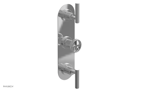 Phylrich - Dustrie Thermostatic Valve with Two Volume Control - Grooved Lever Handles