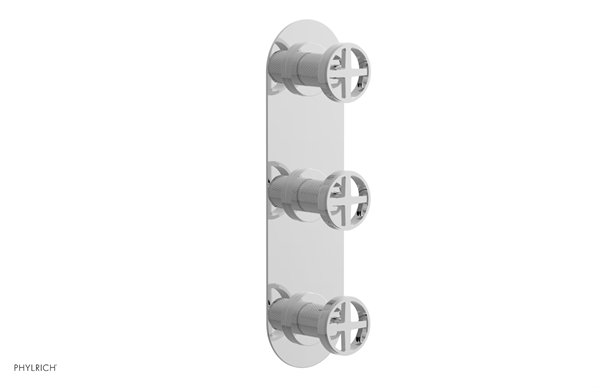 Phylrich - Dustrie Thermostatic Valve with Two Volume Control - Knurled Cross Handles