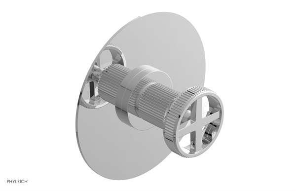 Phylrich - Dustrie Pressure Balance Shower Plate & Handle Trim - Grooved Cross Handle