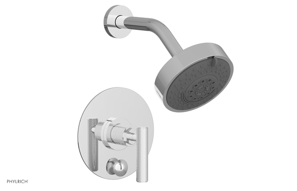 Phylrich - Dustrie Pressure Balance Shower and Diverter Set (Less Spout) - Knurled Lever Handle