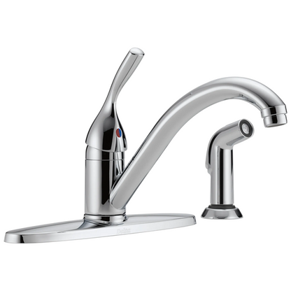 Delta - 134 / 100 / 300 / 400 Series Single Handle Kitchen Faucet With Spray