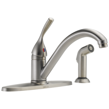 Delta - 134 / 100 / 300 / 400 Series Single Handle Kitchen Faucet With Spray