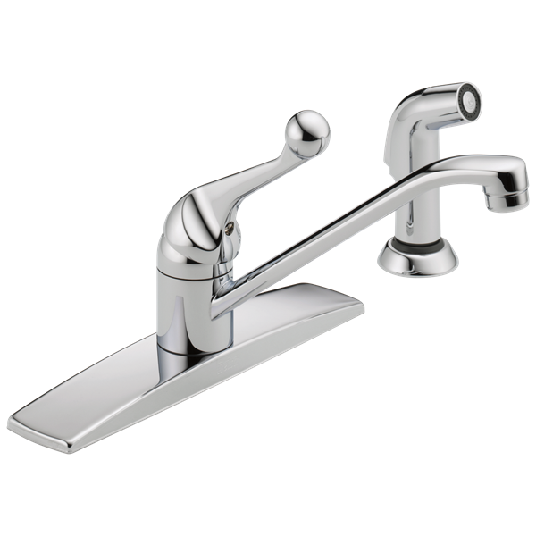 Delta - 134 / 100 / 300 / 400 Series Single Handle Kitchen Faucet With Spray