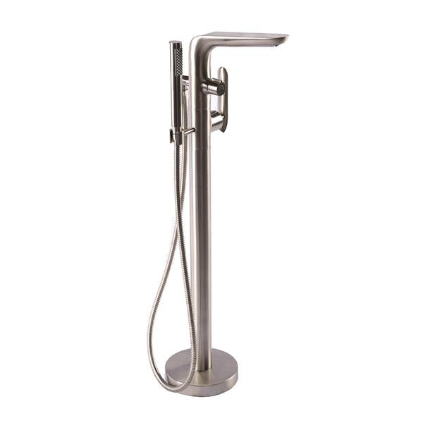 Lacava - Flou Floor-Standing Single-Hole Tub Filler With Single Lever Handle, Two-Way Diverter