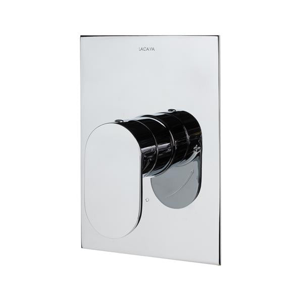 Lacava - Flou Flou Trim - Built-In Progressive Pressure Balancing Mixer With A Lever Handle And Squared Backplate