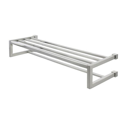 Lacava - Quadro Wall-Mount 24 1/2 InchW Towel Shelf With A Towel Bar Made Of Stainless Stee.