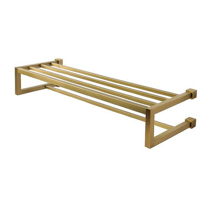 Lacava - Quadro Wall-Mount 24 1/2 InchW Towel Shelf With A Towel Bar Made Of Stainless Stee.