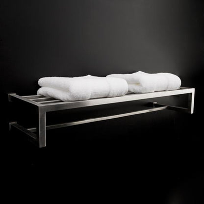Lacava - Quadro Wall-Mount 24 1/2 InchW Towel Shelf With A Towel Bar Made Of Stainless Stee.