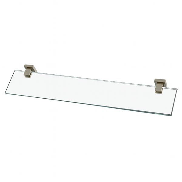 Lacava - Kubista Wall-Mount Clear Glass Shelf With Chrome Plated Brass Brackets.W: 23 5/8” D: 4 3/4”