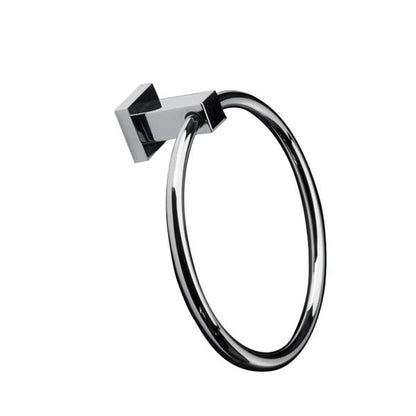 Lacava - Kubista Wall-Mount 6 3/4 InchW Towel Ring Made Of Chrome Plated Brass