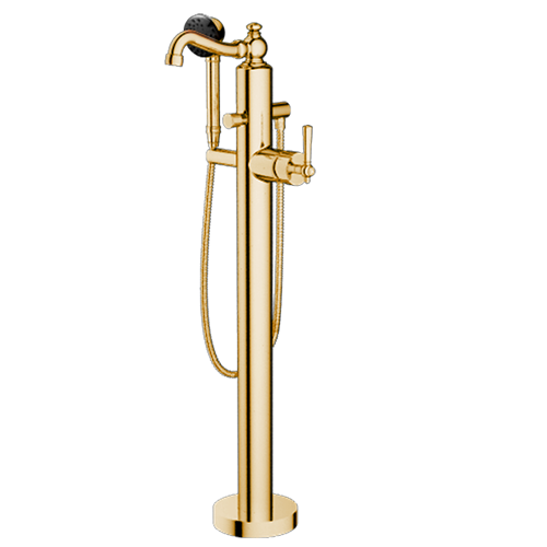 Santec - Hana Trim - Floor Mount Tub Filler With Hand Shower