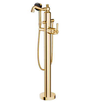 Santec - Hana Trim - Floor Mount Tub Filler With Hand Shower