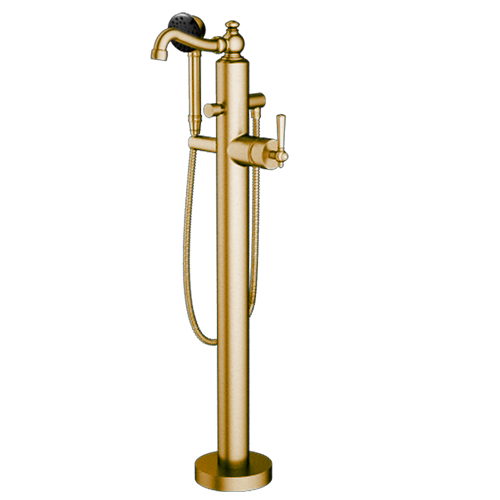 Santec - Hana Trim - Floor Mount Tub Filler With Hand Shower