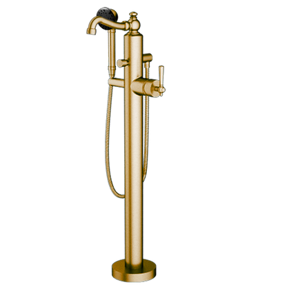 Santec - Hana Trim - Floor Mount Tub Filler With Hand Shower