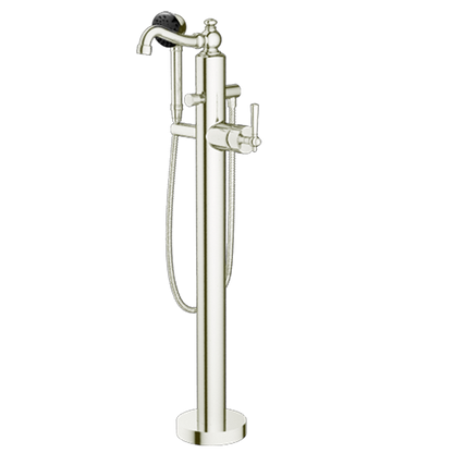 Santec - Hana Trim - Floor Mount Tub Filler With Hand Shower