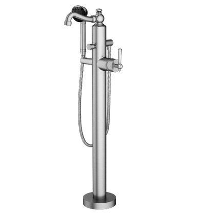 Santec - Hana Trim - Floor Mount Tub Filler With Hand Shower