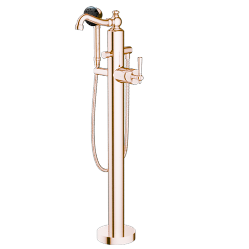 Santec - Hana Trim - Floor Mount Tub Filler With Hand Shower
