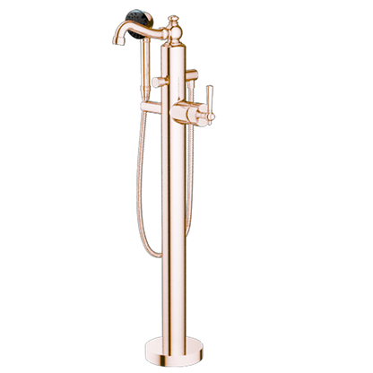 Santec - Hana Trim - Floor Mount Tub Filler With Hand Shower