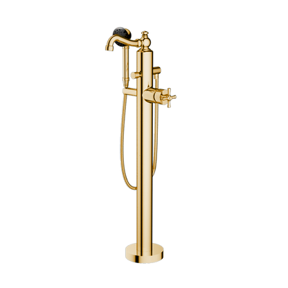 Santec - Hana Trim - Floor Mount Tub Filler With Hand Shower