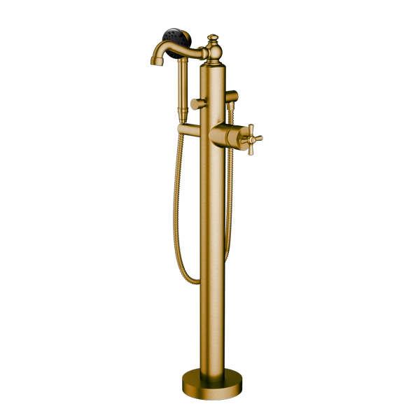 Santec - Hana Trim - Floor Mount Tub Filler With Hand Shower
