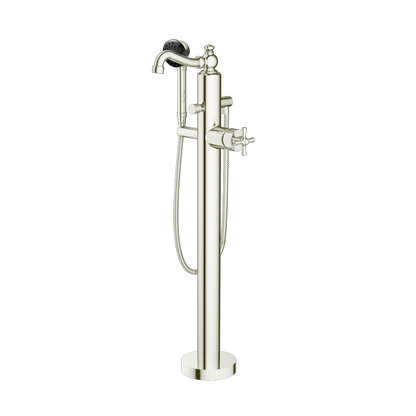 Santec - Hana Trim - Floor Mount Tub Filler With Hand Shower