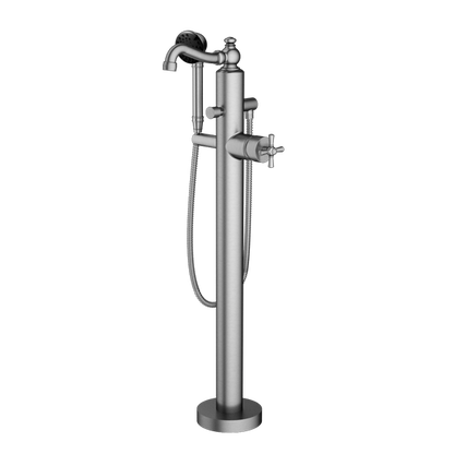 Santec - Hana Trim - Floor Mount Tub Filler With Hand Shower