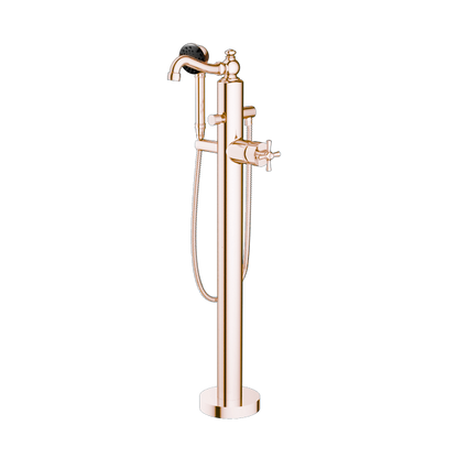 Santec - Hana Trim - Floor Mount Tub Filler With Hand Shower