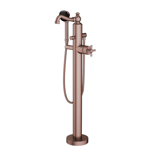 Santec - Hana Trim - Floor Mount Tub Filler With Hand Shower