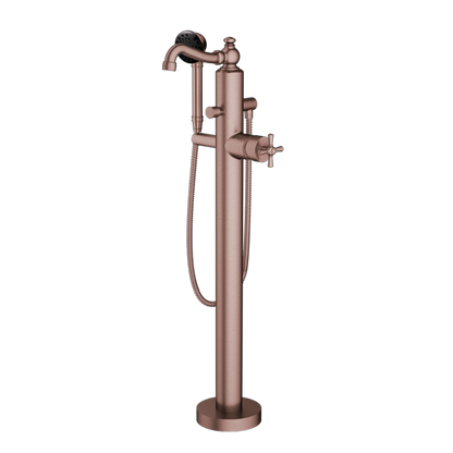 Santec - Hana Trim - Floor Mount Tub Filler With Hand Shower