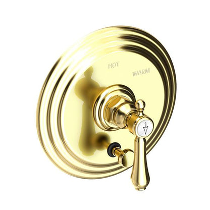 Newport Brass - Chesterfield Balanced Pressure Tub & Shower Diverter Plate with Handle. Less Showerhead, arm and flange.