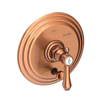 Newport Brass - Chesterfield Balanced Pressure Tub & Shower Diverter Plate with Handle. Less Showerhead, arm and flange.
