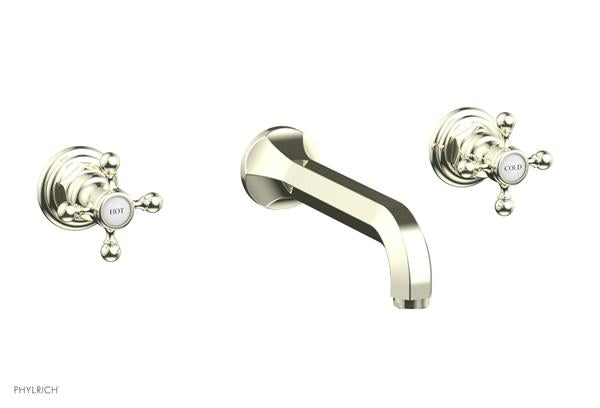 Phylrich - Hex Traditional Wall Lavatory Set - Cross Handle