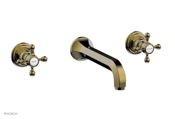 Phylrich - Hex Traditional Wall Lavatory Set - Cross Handle