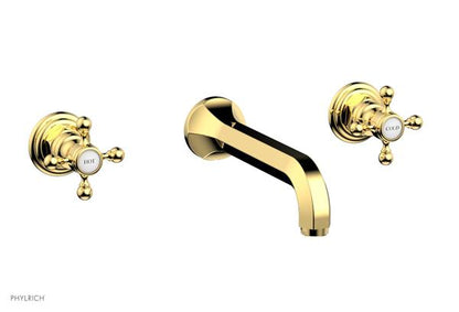 Phylrich - Hex Traditional Wall Lavatory Set - Cross Handle
