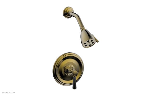 Phylrich - Hex Traditional Pressure Balance Shower Set - Marble Lever Handles