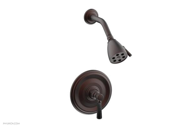 Phylrich - Hex Traditional Pressure Balance Shower Set - Marble Lever Handles