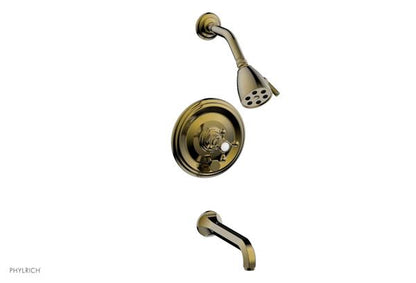 Phylrich - Hex Traditional Pressure Balance Tub and Shower Set - Cross Handles