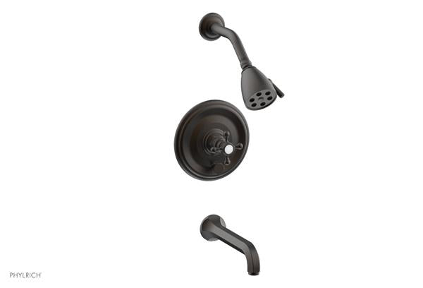 Phylrich - Hex Traditional Pressure Balance Tub and Shower Set - Cross Handles