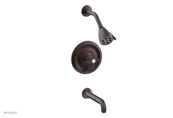 Phylrich - Hex Traditional Pressure Balance Tub and Shower Set - Cross Handles