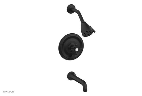 Phylrich - Hex Traditional Pressure Balance Tub and Shower Set - Cross Handles