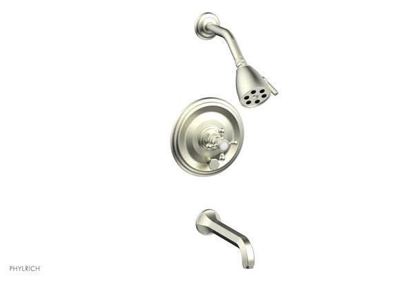 Phylrich - Hex Traditional Pressure Balance Tub and Shower Set - Cross Handles