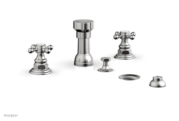Phylrich - Hex Traditional Four Hole Bidet Set - Cross Handles