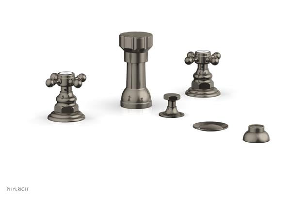 Phylrich - Hex Traditional Four Hole Bidet Set - Cross Handles