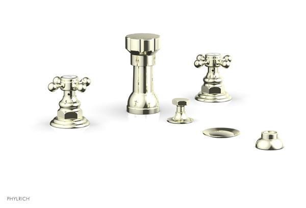 Phylrich - Hex Traditional Four Hole Bidet Set - Cross Handles