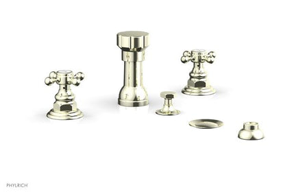 Phylrich - Hex Traditional Four Hole Bidet Set - Cross Handles